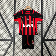 Camiseta AC Milan 06/07 - Niños (Pantalón Corto Incluido) RETRO - TIENDA LUXSHOP